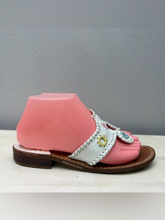 Jack Rogers Shoes - Jack Rogers White Leather Navajo Thong Sandals Size 7